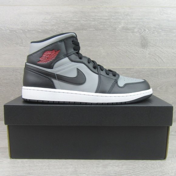 Air Jordan 1 Mid Shadow Red Black Shoes Men's Size 10.5 NEW - Picture 2 of 14